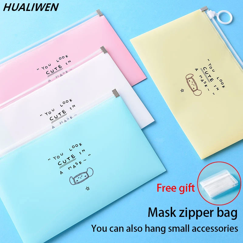 Face Mask Storage Box - 4pc Fashion Mask Cover Bag supporto